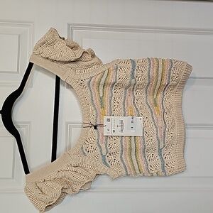 ZARA *New with Tage, weaved shirt, size M,Multi colors